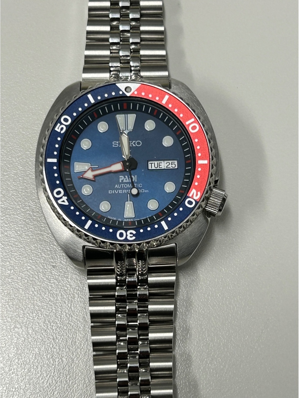 Seiko Prospex Automatic Diver's Watch with Pepsi Bezel and Jubilee Bracelet